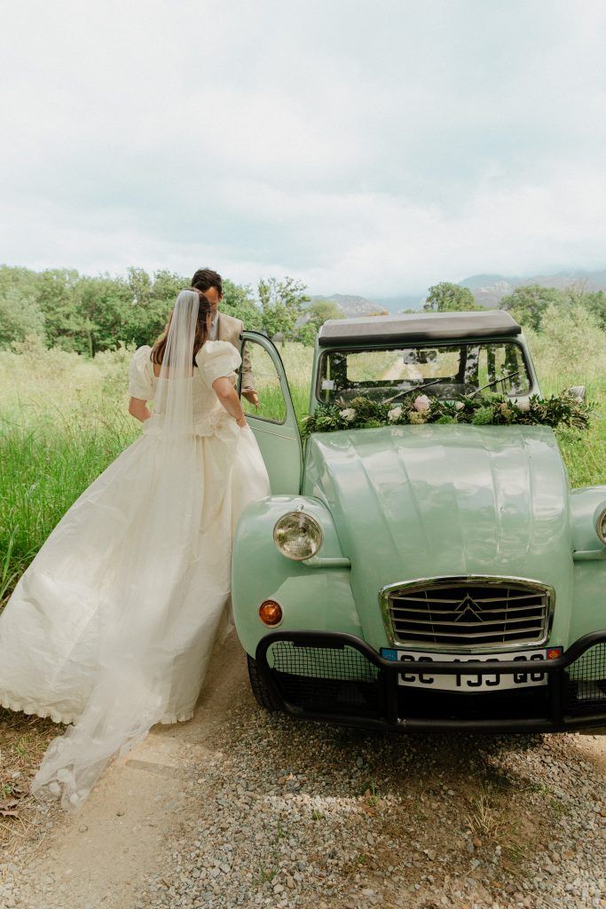 fleurs 2cv mariage château de villeclare