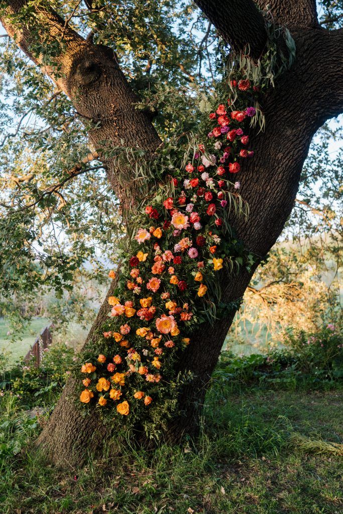 Décoration fleurs mariage arbre
