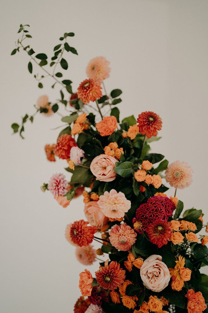 décoration mariage fleurs oranges