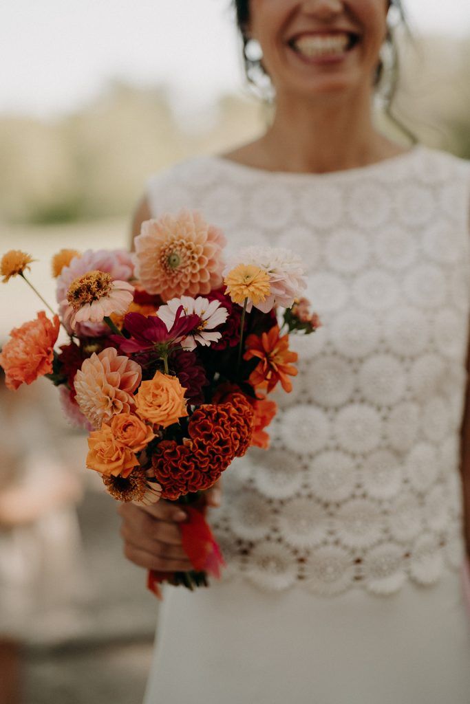 bouquet de mariée orange