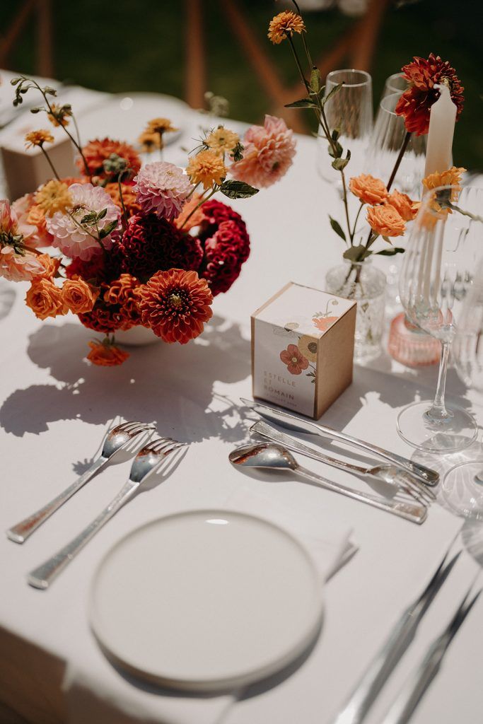 décoration mariage fleurs oranges